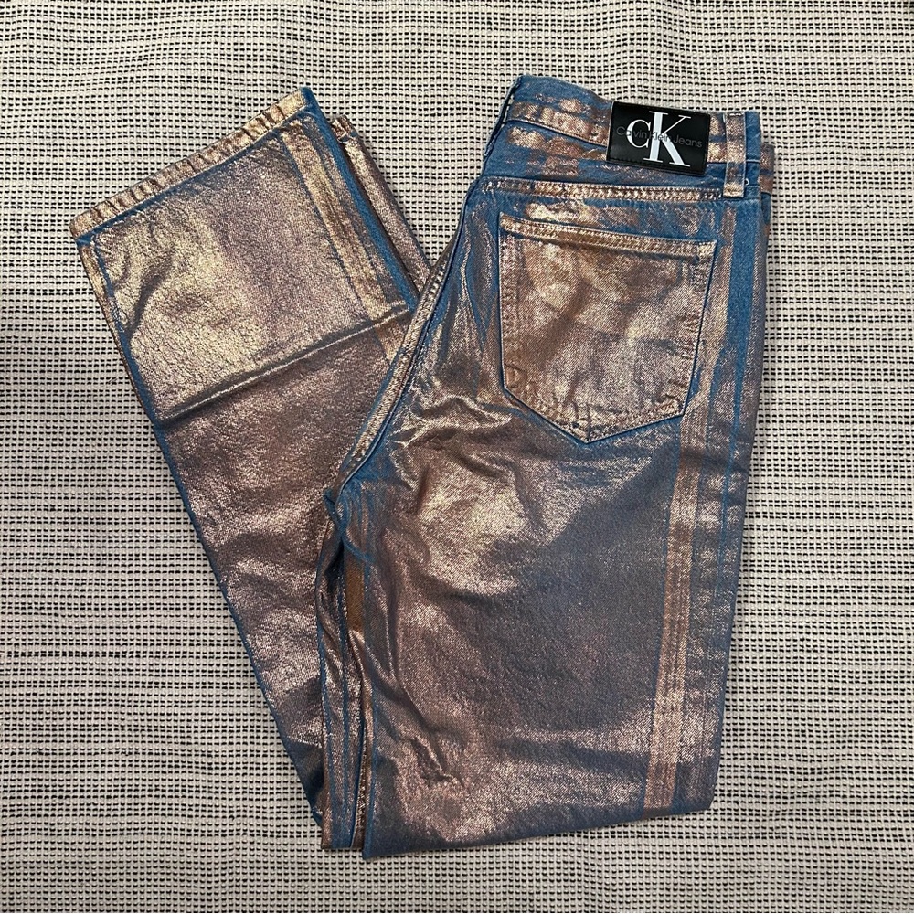Calvin Klein metallic jeans